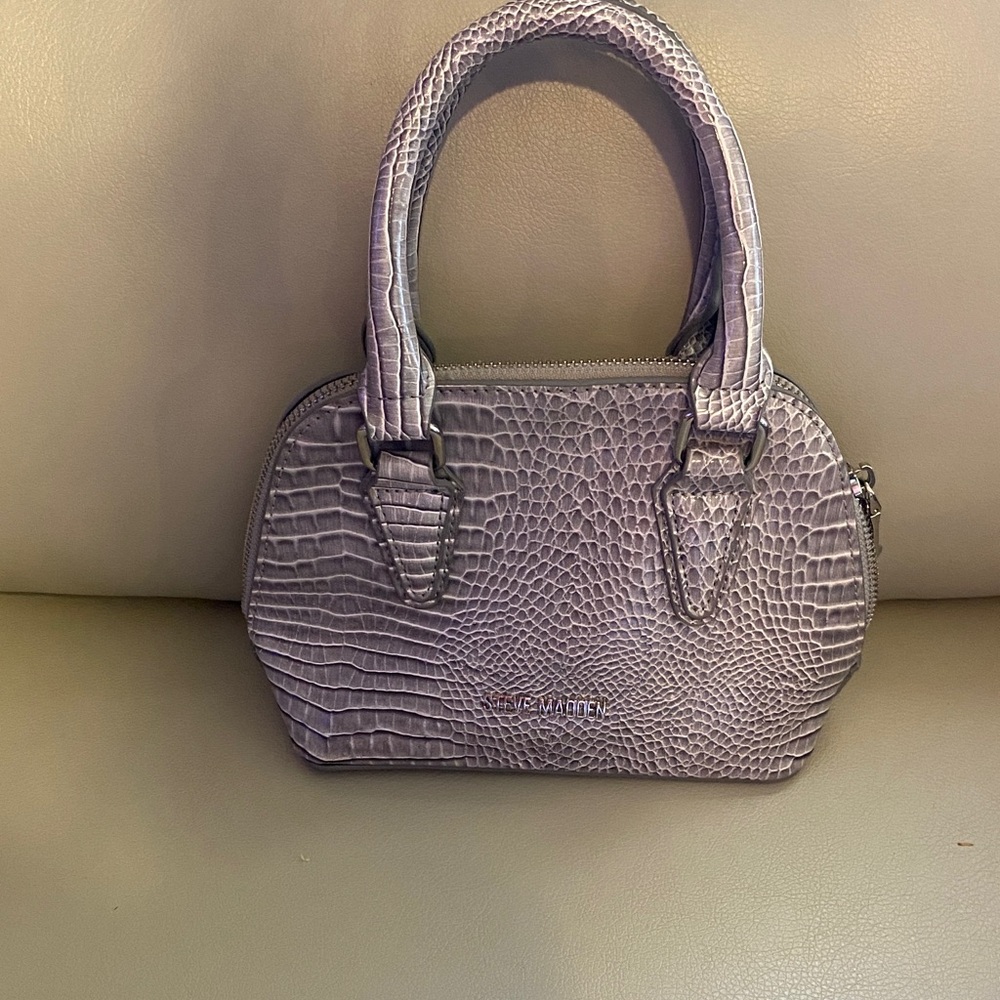 Steve Madden Lavender Croc-Embossed Dome Satchel